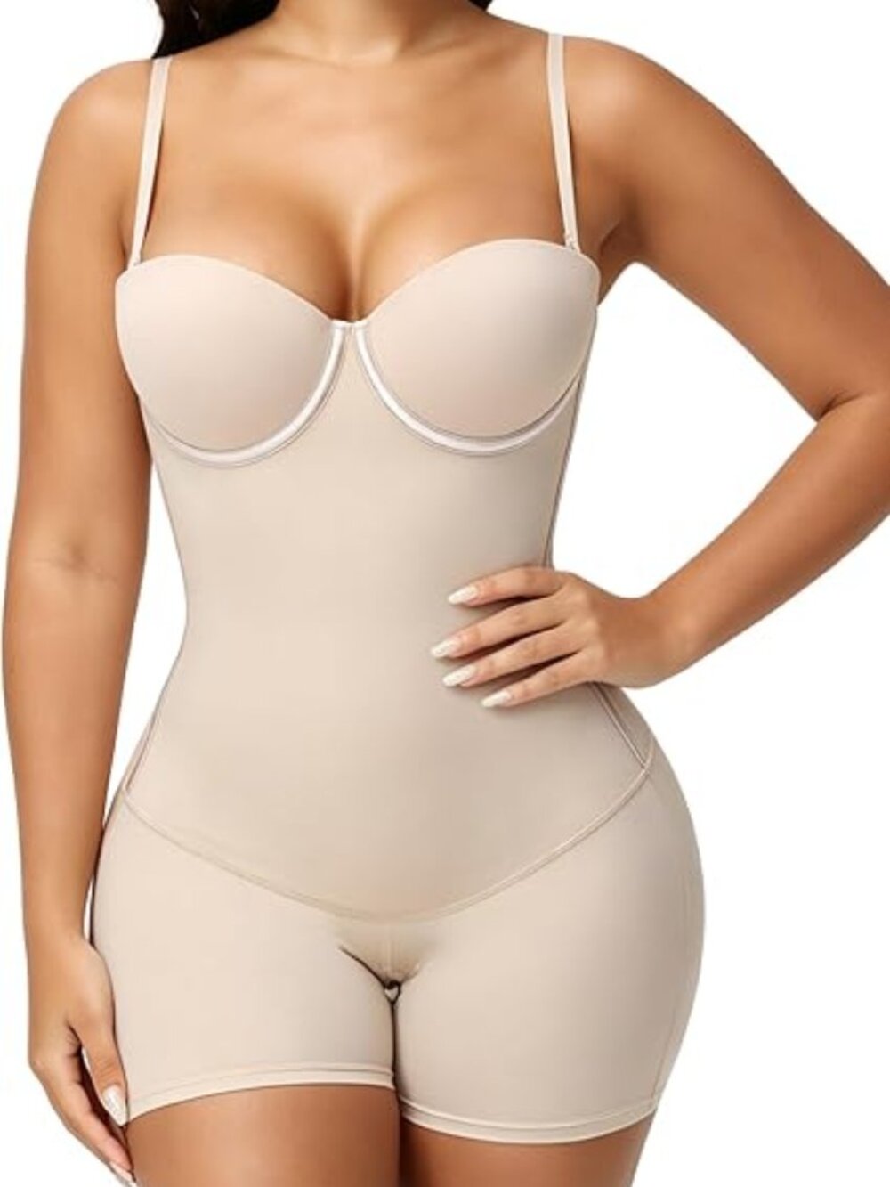 Strapless Backless Shapewear Bodysuit Tummy Control Built-in Bra X-Large